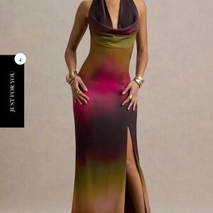 Club L London Elegant Multicolor Evening Gown